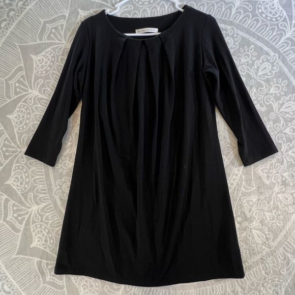 💚👗SUSANA MONACO LITTLE BLACK DRESS WOMEN SIZE M MEDIUM EUC PLEATED 0033 CASUAL - Picture 2 of 13
